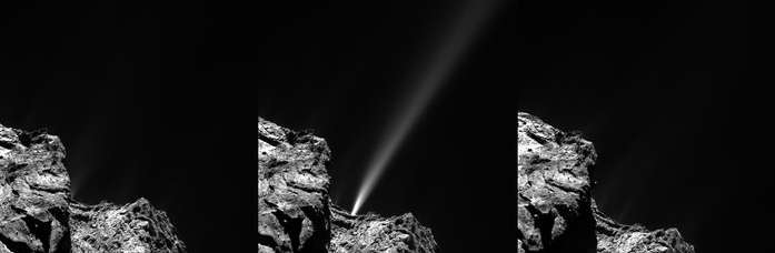 La comète Churyumov-Gerasimenko à l'approche du périhélie.