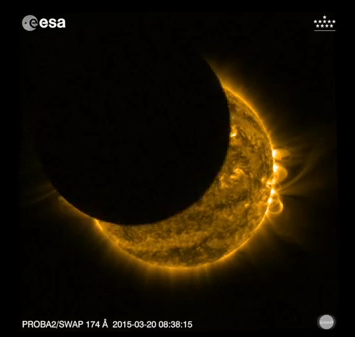 L'éclipse depuis Proba-2